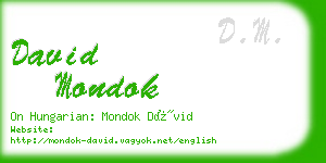 david mondok business card